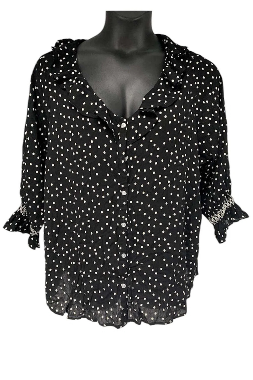 B Collection by Bobeau  Women's Printed Top Black - Regular
